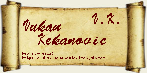 Vukan Kekanović vizit kartica